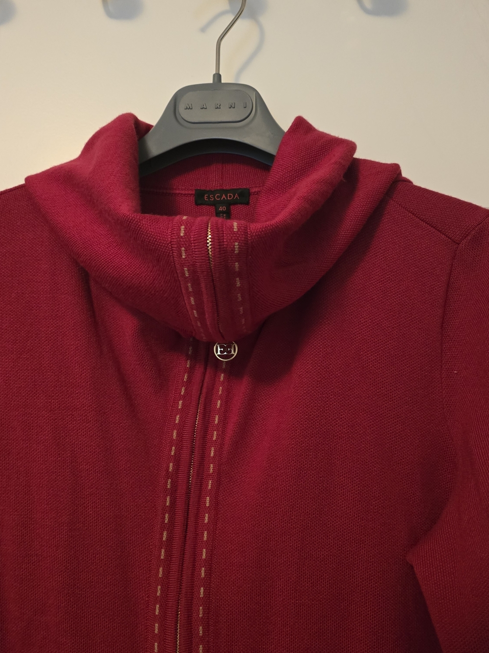 Escada Red Zip-Front Jacket - Picture 4 of 9